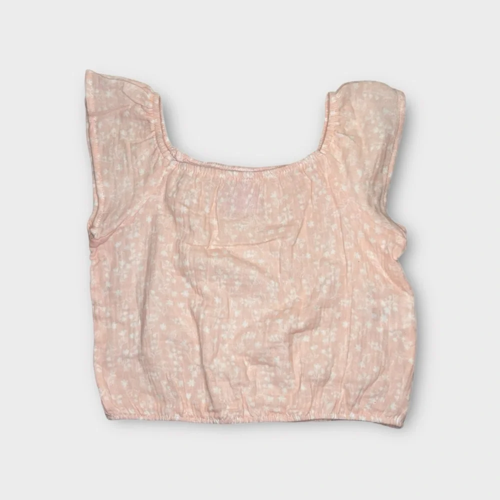 Just Lizzy 2 Piece Tank Top & Shorts Vine Pattern Pink Muslin Outfit